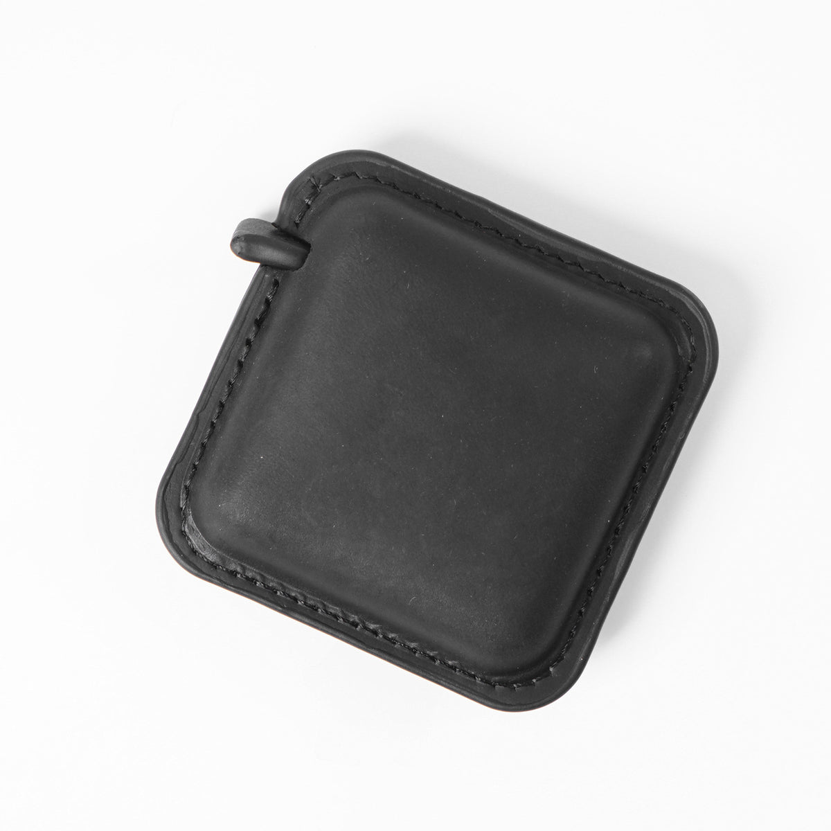 Black Square Leather-Covered Mini Tape Measure